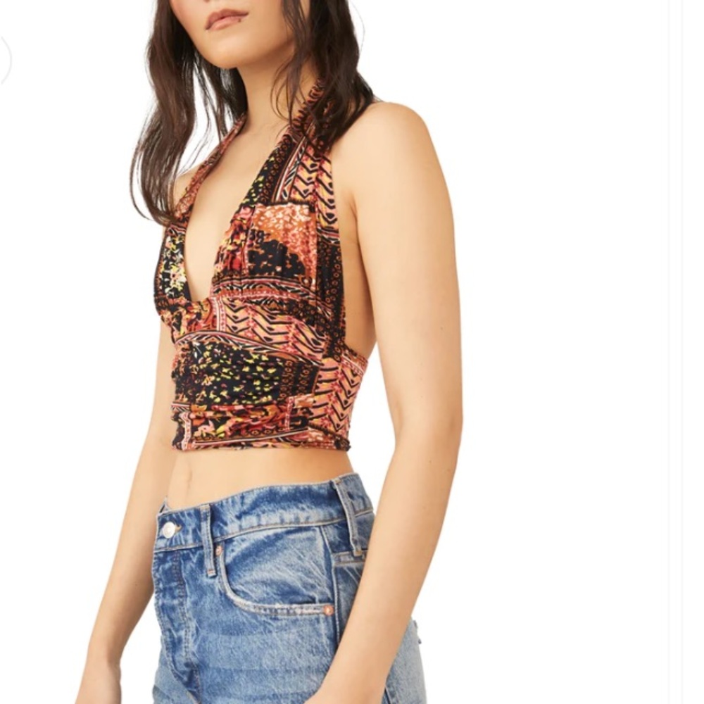 Free People Printed Heather Top